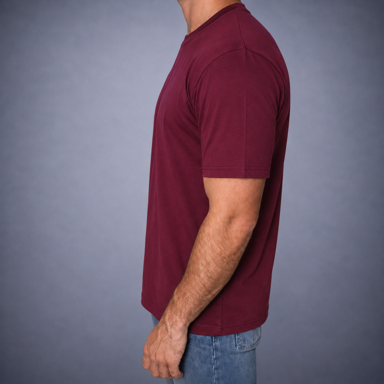 Dubbel Mercerized Glans T-shirt - Burgundy