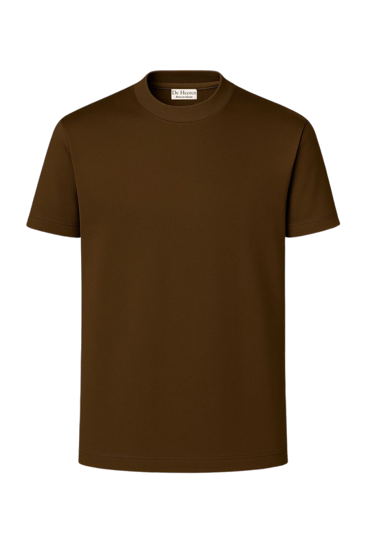 Mercerized Glans T-Shirt - Bruin