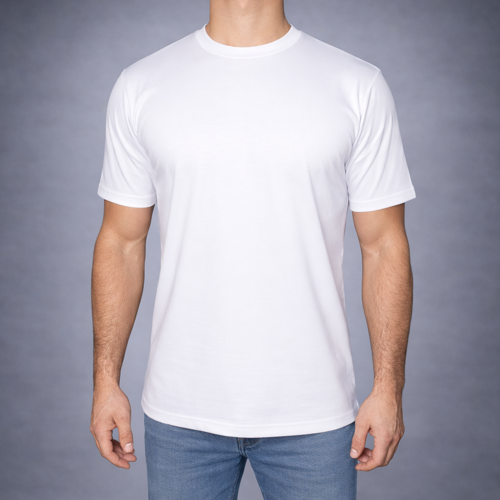 Mercerized Glans T-Shirt - Wit