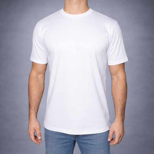 Mercerized Glans T-Shirt - Wit