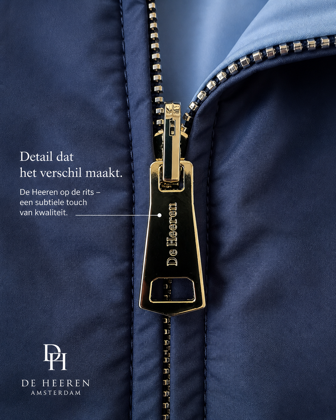Dubbelzijdige lente jas - Marine blauw