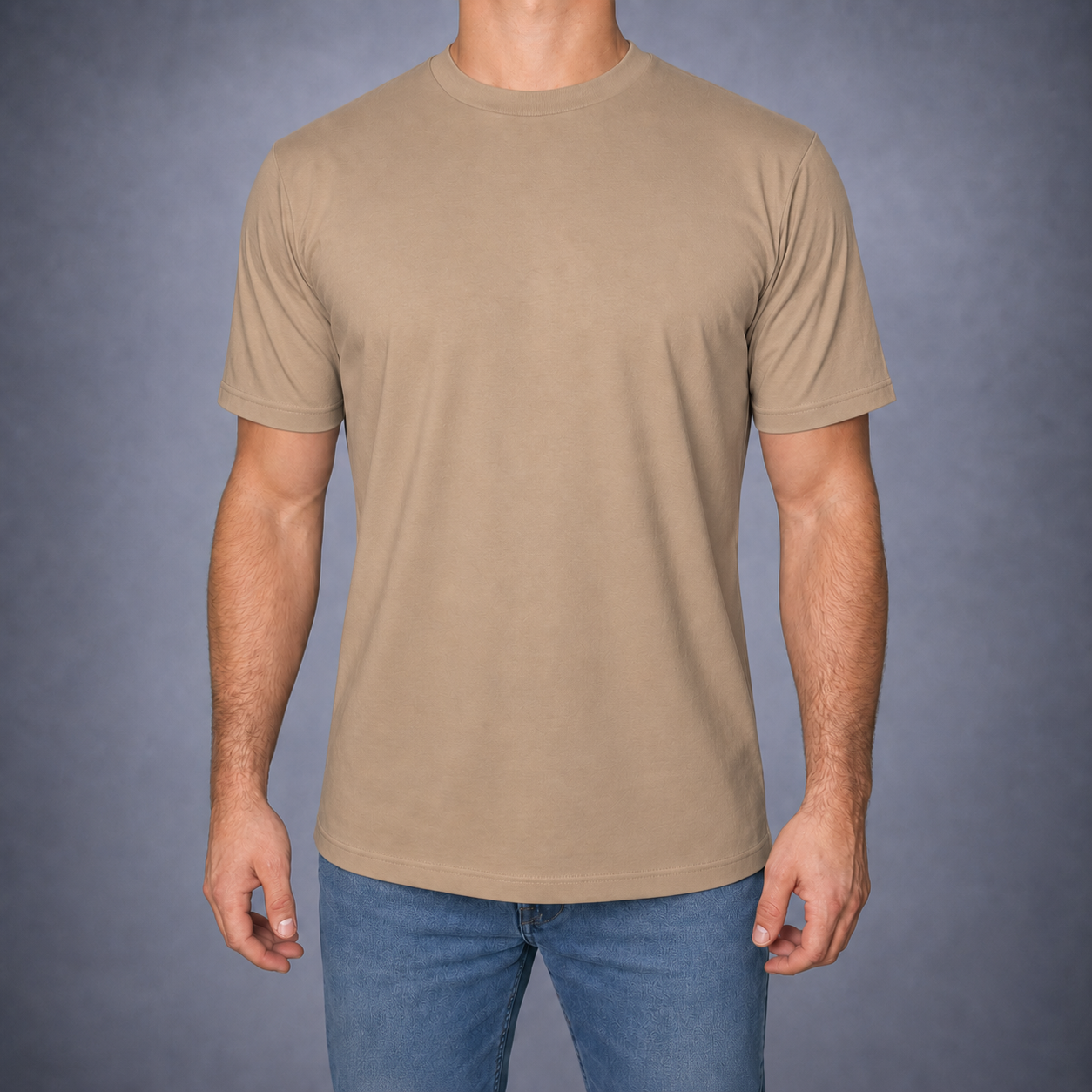 Dubbel Mercerized Glans T-shirt - Donker Beige