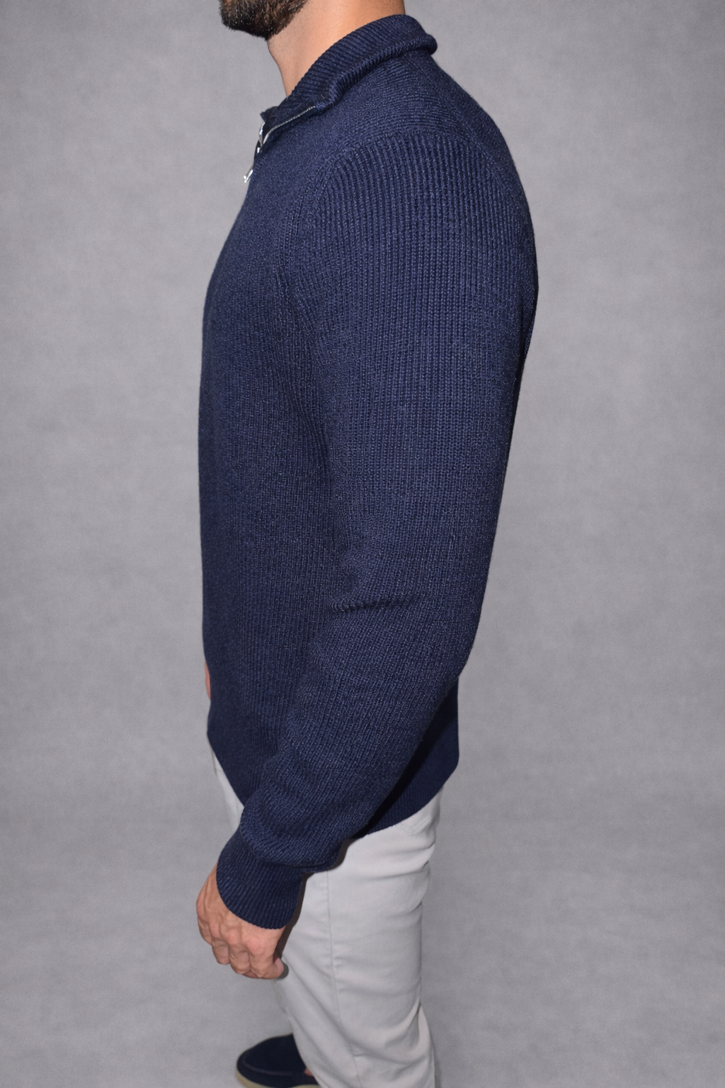 Quarter Zip - Marine blauw