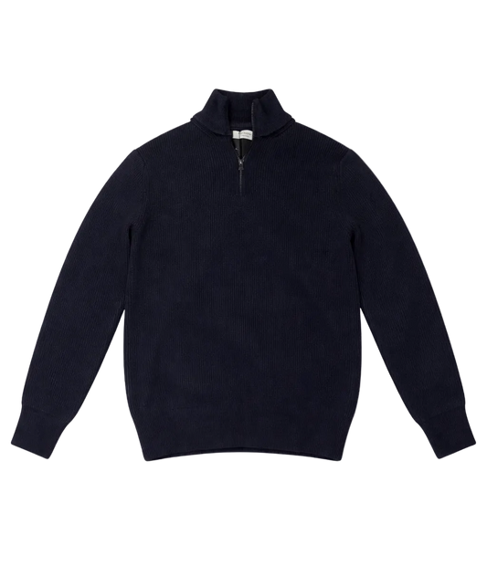 Quarter Zip - Marine blauw