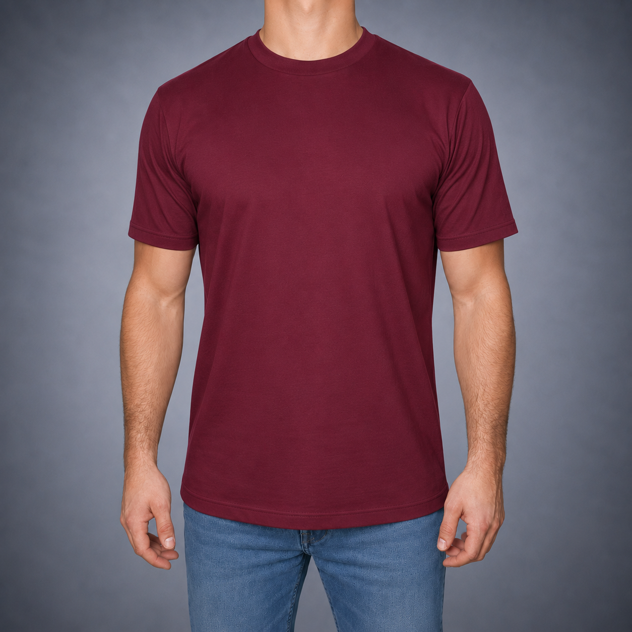 Dubbel Mercerized Glans T-shirt - Burgundy