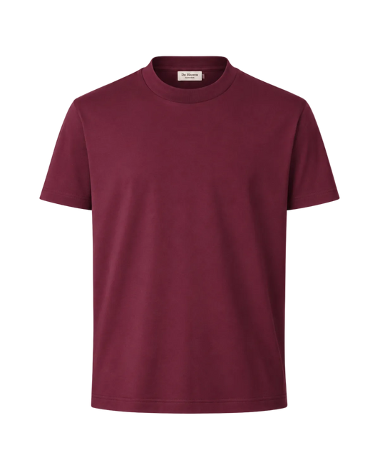 Dubbel Mercerized Glans T-shirt - Burgundy