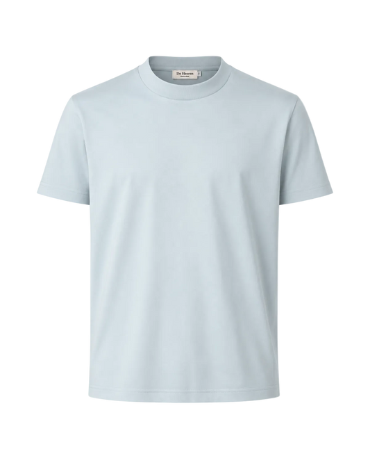 Dubbel Mercerized Glans T-Shirt - Lichtblauw