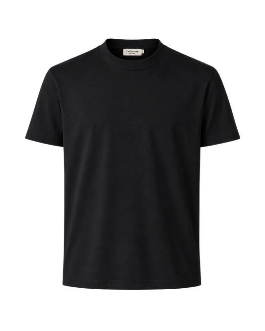 Mercerisiertes Glanz-T-Shirt – Schwarz