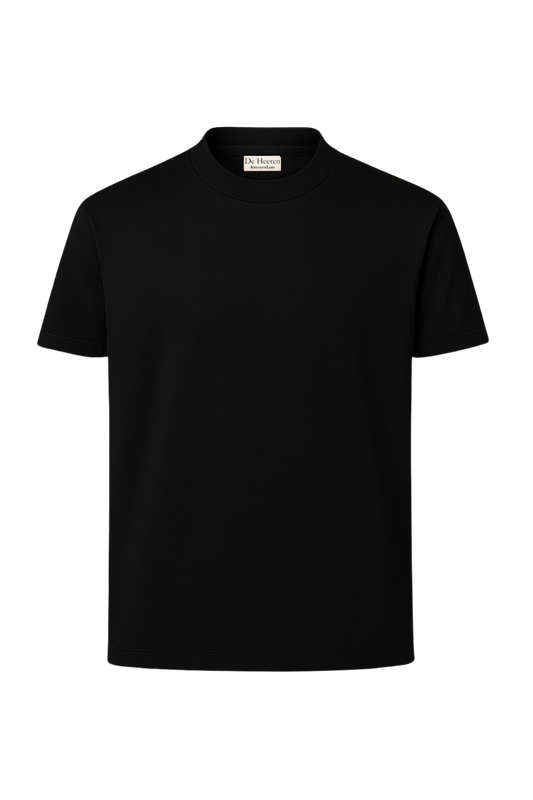 Mercerized Glans T-Shirt - Zwart
